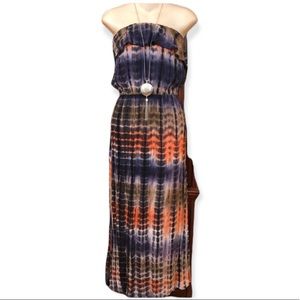 Poetry Festival strapless tie dye maxi dress